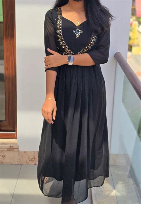 Buy Georgette A line with heavy handwork full lining online in India ...