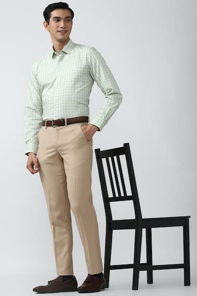 Buy Men Beige Solid Formal Trousers Online - 735606 | Peter England