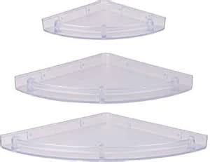 Go Pluto Home Decor Plastic Crystal Corner Shelves for Bathroom -3 ...