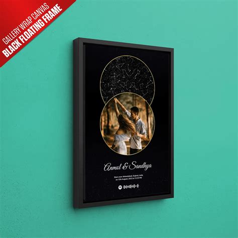 Personalized Pictured Star Map With Spotify Code – Ritwikas