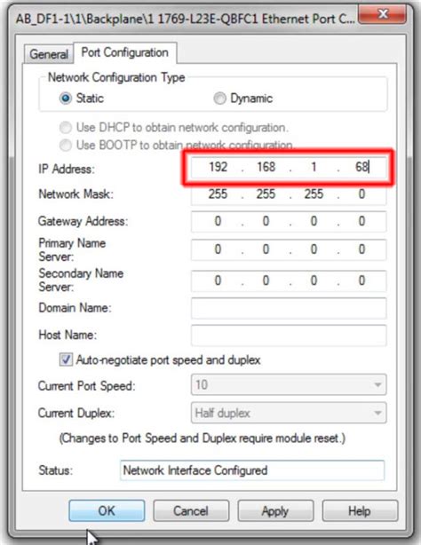 Image result for Set CompactLogix IP Address