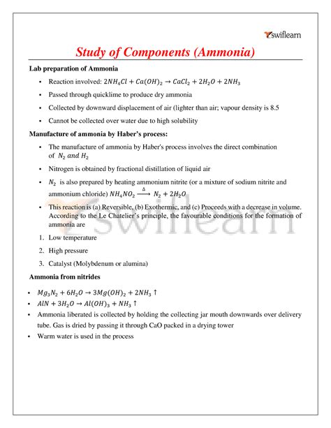 Study of Components Ammonia - Study of Components (Ammonia) Lab ...