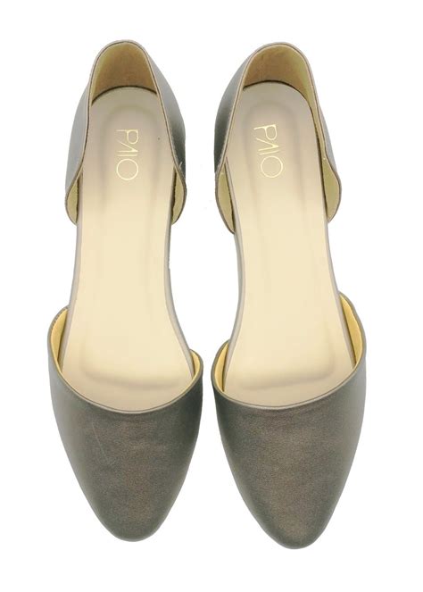 Get Silver Leather D'Orsay Flats at ₹ 1800 | LBB Shop