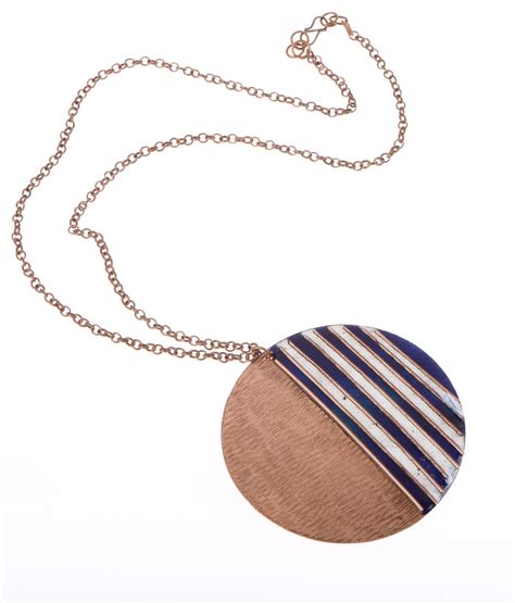 Handcrafted Copper Enamel Ocean Blue Large Pendant – ekibeki