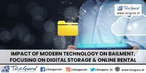Impact of Modern Technology on Bailment, Focusing on Digital Storage ...