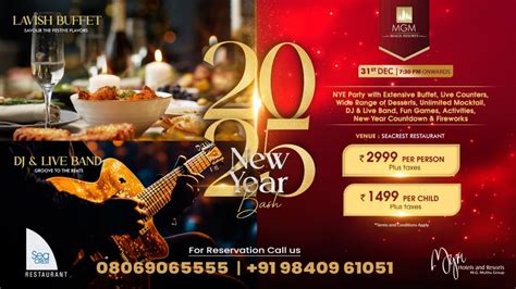 New Year Bash @ MGM Beach Resorts - ECR, Chennai, The Seacrest ...