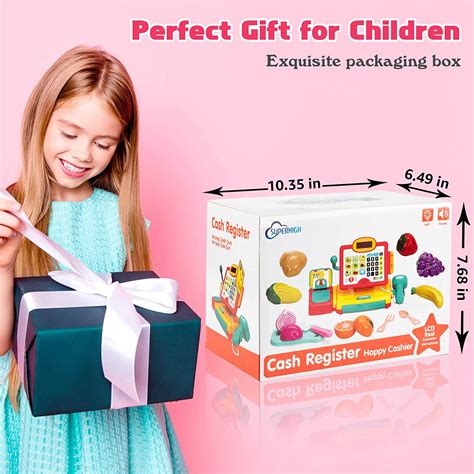 Buy SUPERHIGH Kids Cash Register Toy with Cuttable Food, Scaner ...