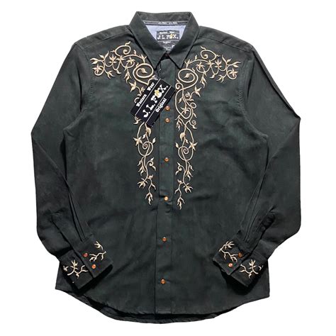 black fake suede embroidery shirt | NOIR ONLINE