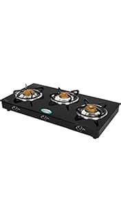 Sun Glain Stainless Steel Black Body with Toughened Glass Top 3 Tri Pin ...