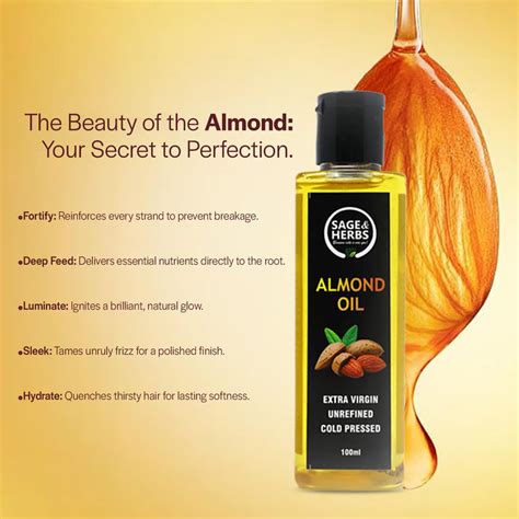 Cold Pressed Almond Oil | Organic Skin & Hair Nourishing Oil – Sage & Herbs