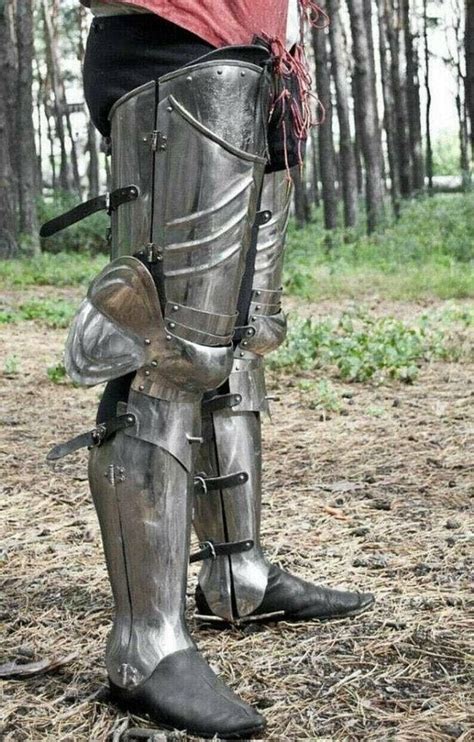 Steel Leg Greaves LARP Cosplay Medieval Steel Leg Armor - Full Plate ...