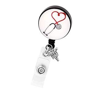 FEELMEM Retractable Badge Holder Reel Medical Charm for Doctor Nurse ...