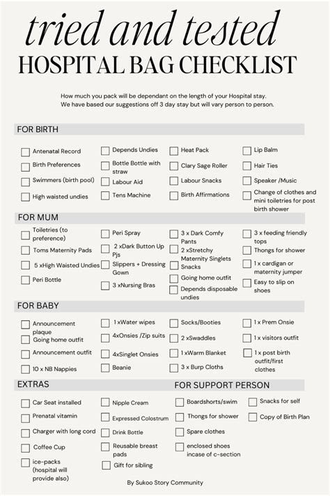 The Essential Hospital Bag Checklist