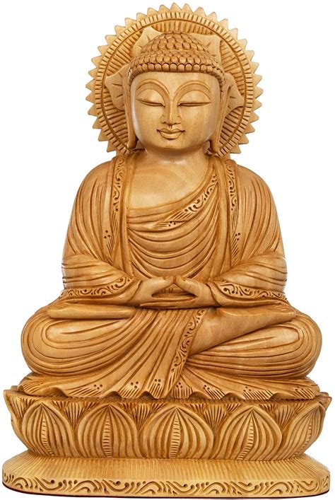 Buy Exotic India Tibetan Buddhist Lord Buddha in Dhyana - Wood Statue ...