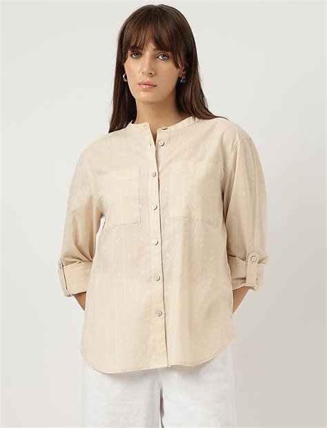 Buy Pure Cotton Striped Band Color Shirt at Marks & Spencer