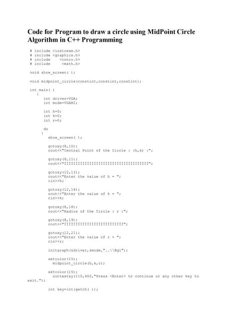 CPP Program to Draw a Circle 的图像结果