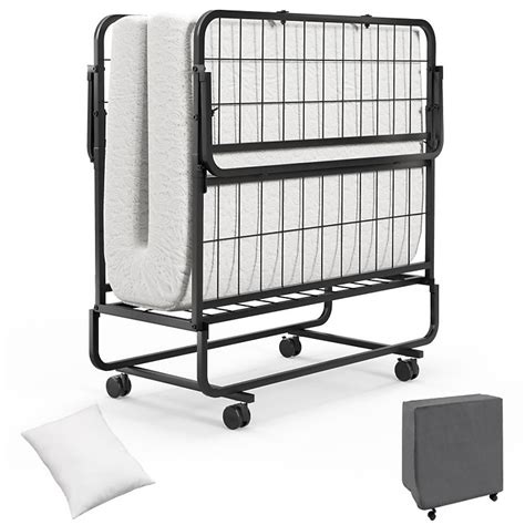 Fenbeli Folding Rollaway Bed with Memory Foam Mattress Portable Guest ...