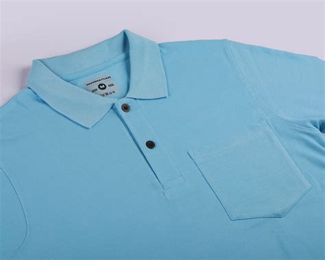 Pure Cotton Polo Pocket T Shirts (Sky Blue) – Pitshirts