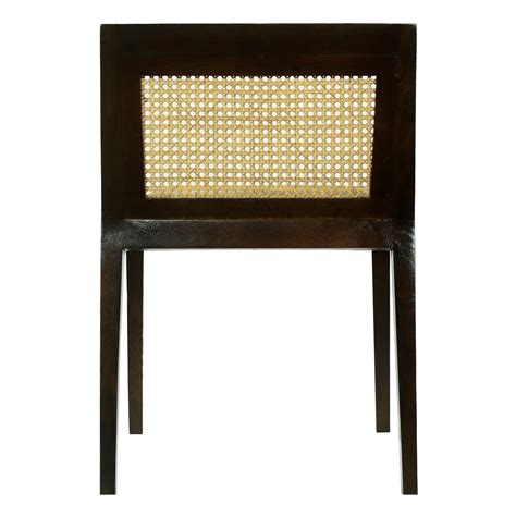 Solid Wood Cane Work Arm Chair in Walnut (Dark Honey) Finish – Buy ...