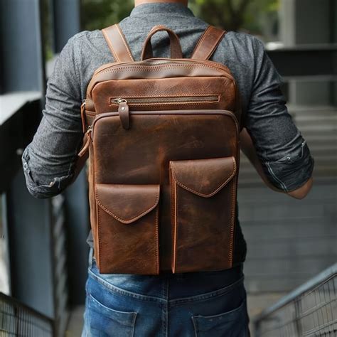 cool leather backpacks for men