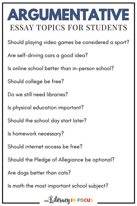 Argumentative Prompts For Kids