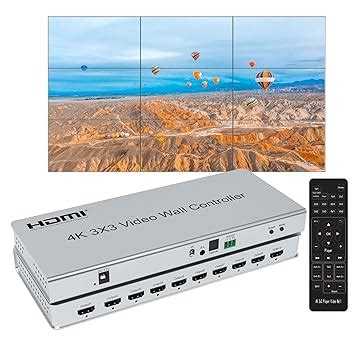 4K 3x3 Video Wall Controller, HDMI 1.4 Splitter 9 Channel Video Wall ...