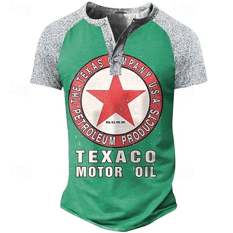 Men's Graphic Letter T Shirt Henley Shirt Tee Short Sleeve 3D Print ...