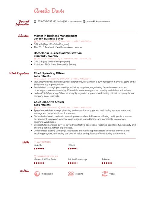 Chief Operating Officer Resume Sample | Kickresume