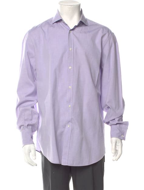 Brunello Cucinelli Long Sleeve Dress Shirt - Purple Dress Shirts ...