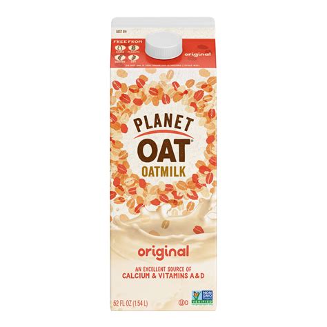 Planet Oat, Original Oatmilk, Dairy Free, 52 oz, Refrigerated Cardboard ...