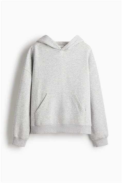 Women's Light gray melange Hoodie | H&M CA