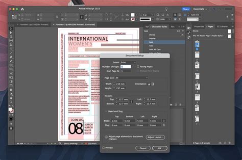 ID InDesign Page Setting 的图像结果