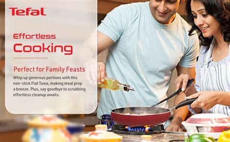 Buy Tefal Simply Chef Non-Stick Aluminium Flat Tawa, 26cm (Rio Red ...