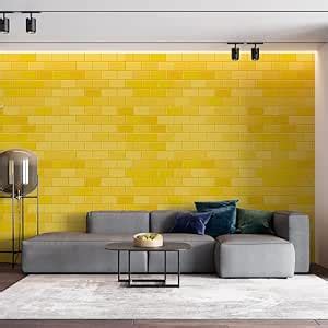 Yara luxury Branded Beautiful Yellow Bright Brick patternEmboss Texture ...