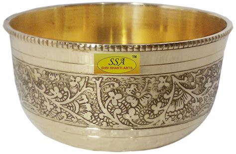 Brass embossed design dinner bowl – SHIV SHAKTI ARTS