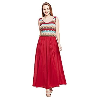 Buy Label RITU KUMAR Burgundy Crochet Dress at Amazon.in
