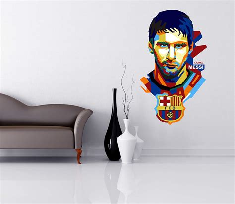 Fuzzy Lionel Messi Wall Sticker(Vinyl 60 cm X 35 cm) : Amazon.in: Home ...