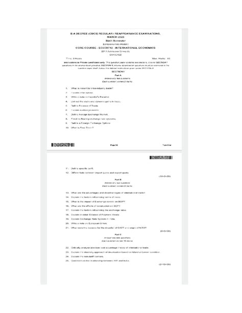 Question paper - Economics - Studocu