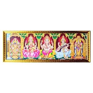 God photo frame wood with glass Tirupati-Lakshmi-Ganesha-Saraswati ...