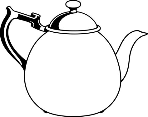 Classic Teapot Illustration A Simple Line Drawing Of A Traditional Tea ...