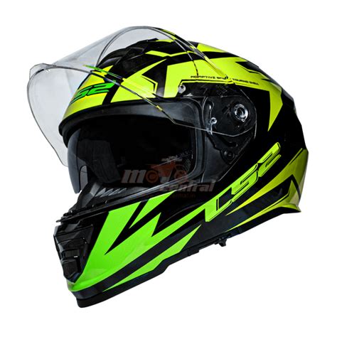 LS2 FF800 Storm II Atomik Black Hi Viz Yellow Shadow Gloss Helmet (D R ...