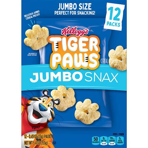 Kellogg's Tiger Paws Jumbo Snax Cereal Snacks, Kellogg's Frosted Flakes ...