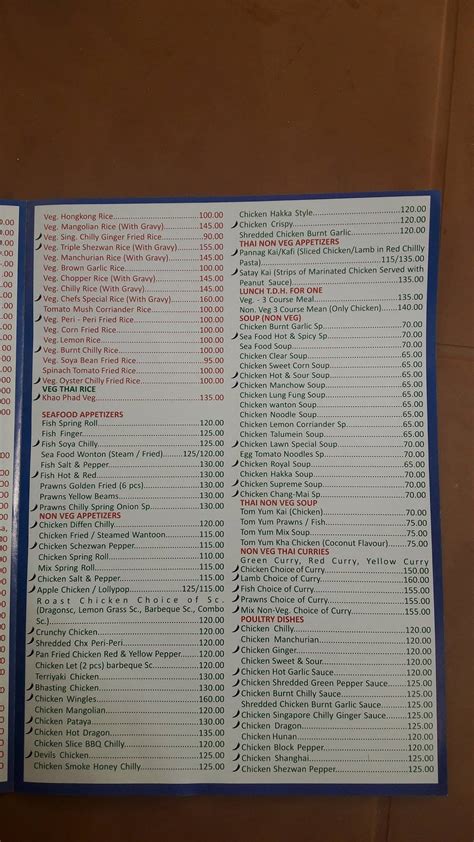 Menu at The China Lawn, Mumbai, plot no 22