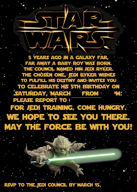 Star wars birthday party invitations templates – Artofit