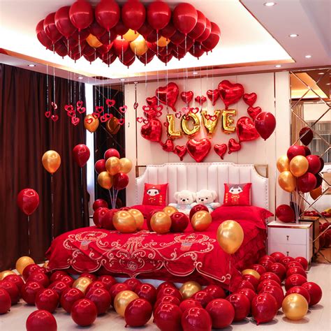 婚礼现场合影区创意特色粉金亮片气球布置-婚礼婚房|深圳气球布置