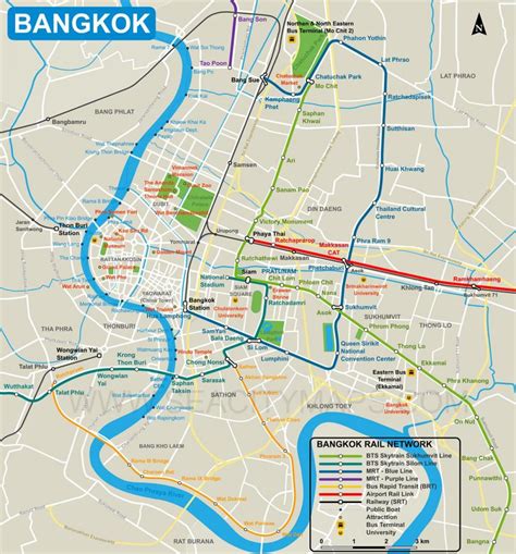 Bangkok city center map - Map of bangkok city center (Thailand)