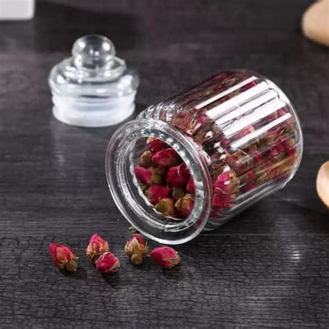 Buy MUAC Glass Container Jar With Lid For Kitchen Storage, Small Pop ...
