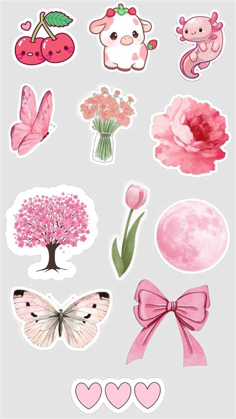 rosa,rosado,pink, stickers | Acuarela de coral, Pegatinas bonitas ...