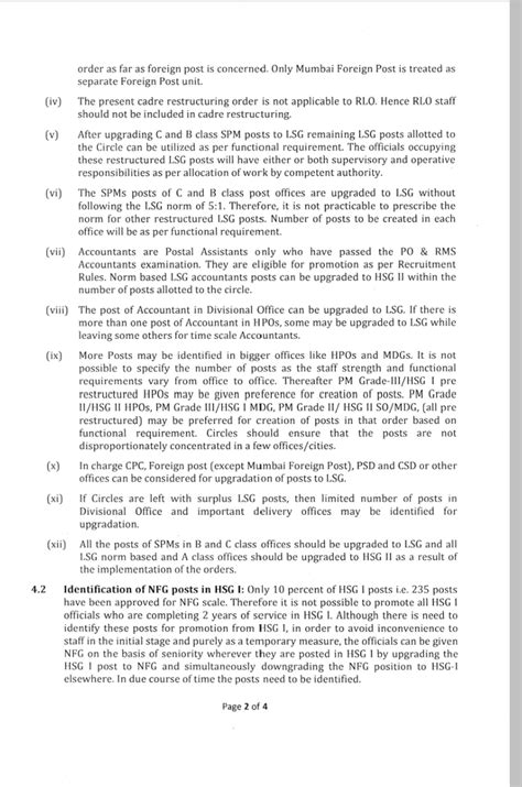 Cadre Restructuring of Group 'C' employees in Department of Posts ...