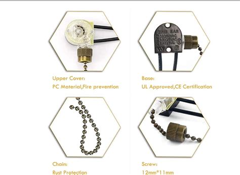 Buy Ceiling Fan Light Switch Zing Ear Pull Chain Switch ZE-109 Fan ...